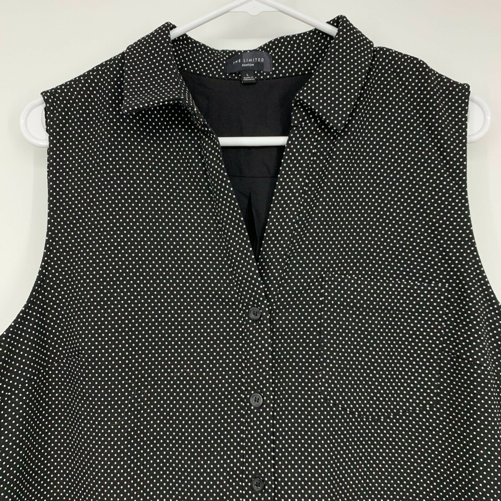 The Limited Ashton Dress Womens Large Black White Polka Dot Sleeveless Shift - Picture 2 of 9